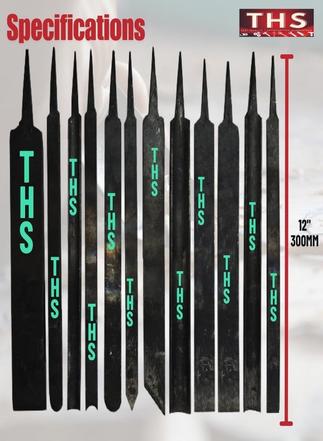 THS 11PCS Wood Lathe Tools Hand Chisel Tool Carving Tools, Woodworking Professional Lathe Gouges Tool - Image 3